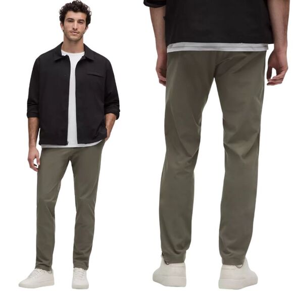 Lululemon Commission Pants Mens Size 32 Classic Fit  ABC Warpstreme Army Green - Picture 1 of 13